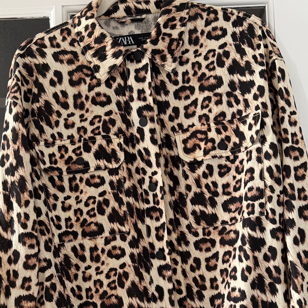 Zara Women's Animal Print Jacket Size M - Picture 3 of 4